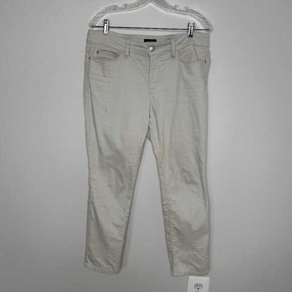 NYDJ Women's Cream Colored Straight Leg Jeans Size 12P - Picture 1 of 5